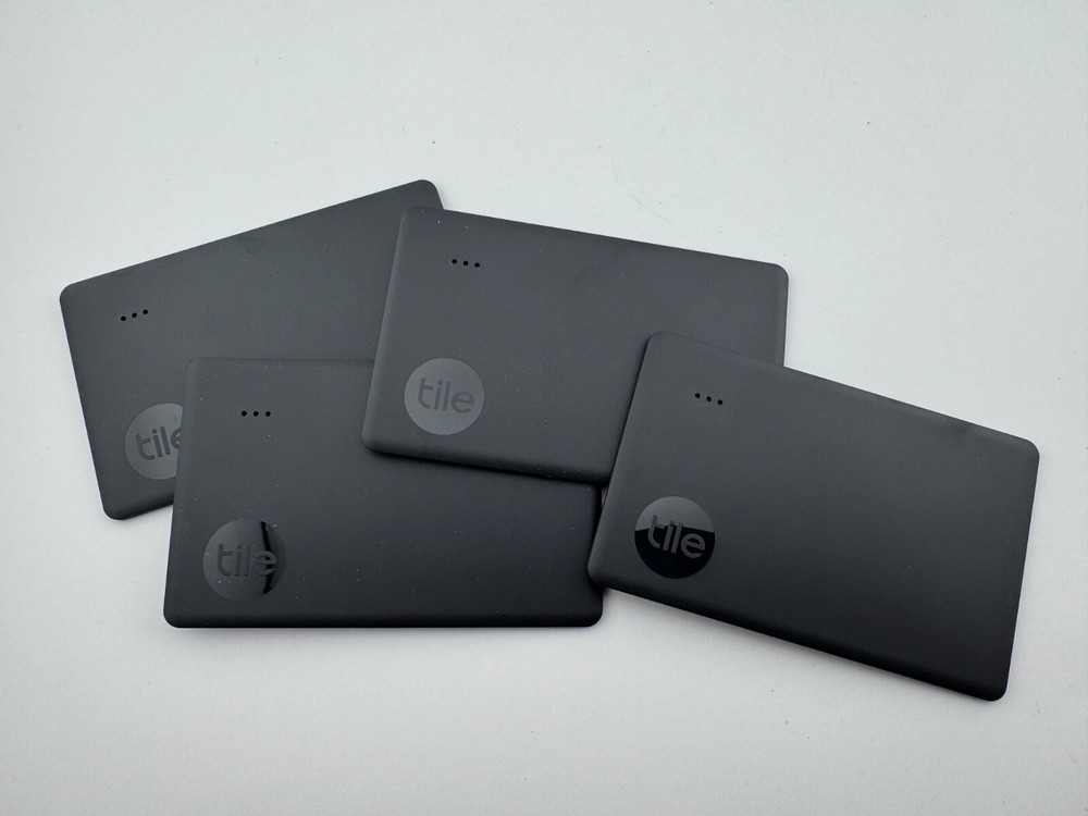 [4-PACK] TILE SLIM [BLACK] BLUETOOTH WALLET ITEM TRACKER FINDER - [RE-23001]