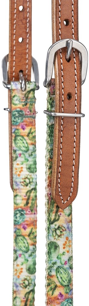 Leather and Printed Nylon Double Ear Headstall - Choose from 6 Patterns
