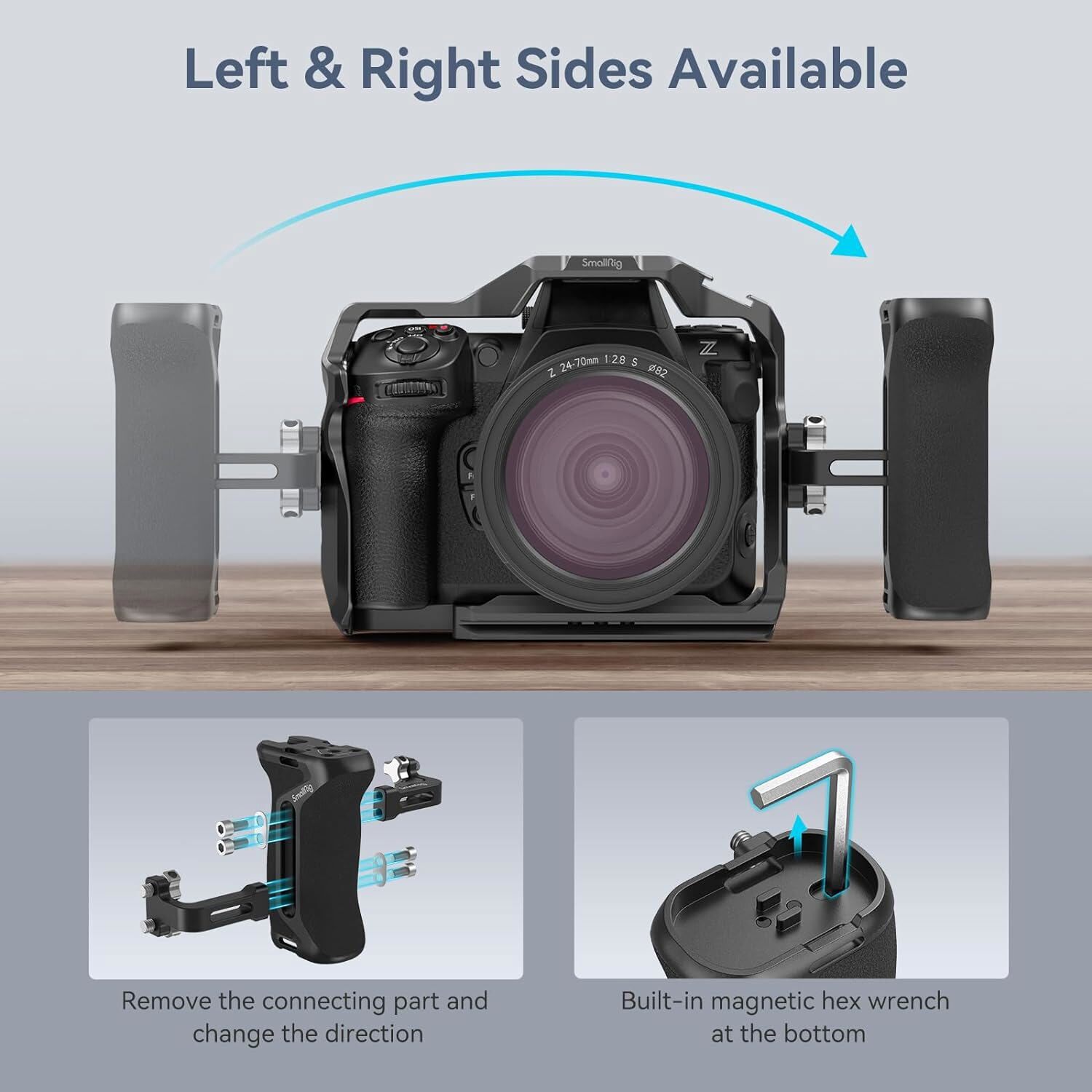 SmallRig Camera Side Handle with Bulit-in 1/4"-20 Locating Hole for Camera Cages