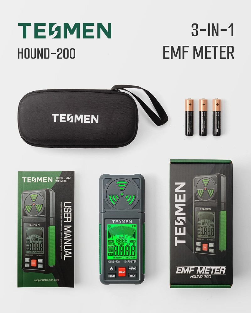 Three-in-one Portable Electromagnetic Field Detector, Hound-200