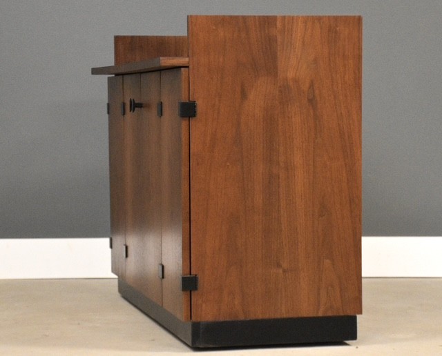 Refinished Walnut Bar by Milo Baughman for Directional