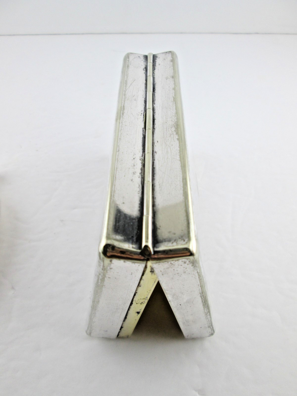 Victorian Antique Leather Case Sterling Silver Spirit Flask plus Cigarette Case