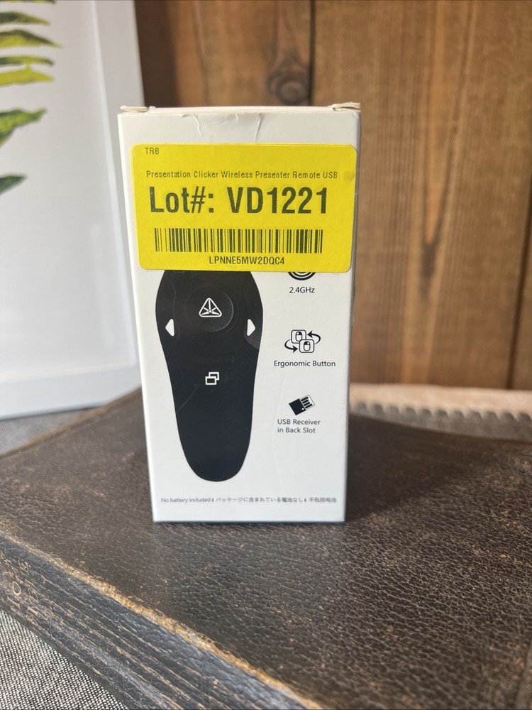 Wireless Presenter Remote PPT Clicker, Laser Pointer 2.4GHz for Computer, NIB