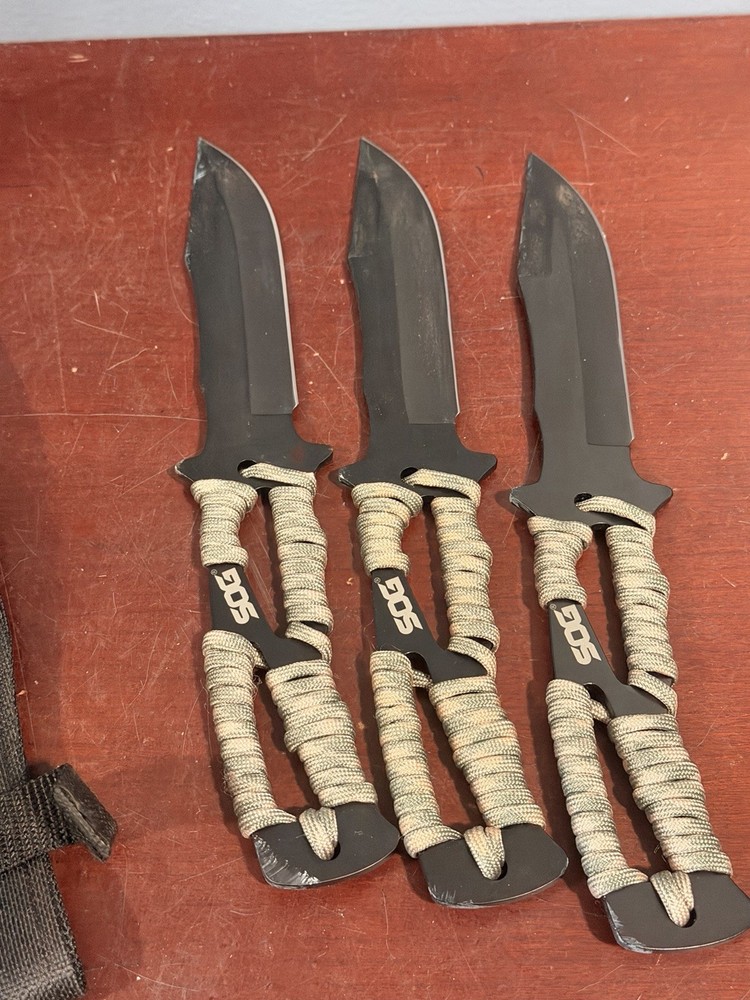 SOG Throwing Hawks Axe 3 Pack & Throwing Knives w/ Sheaths