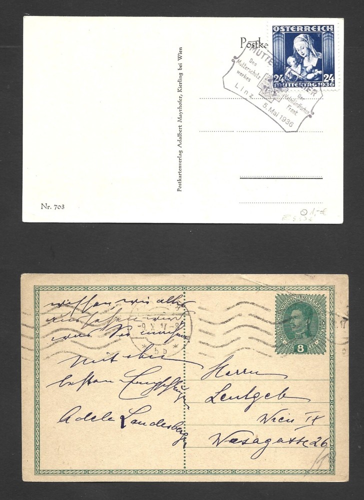 Austria, 1917 & 1936 postcards. ref A388