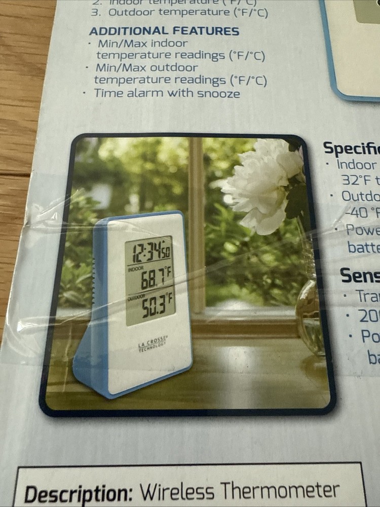 La Crosse Technology Wireless Thermometer 308-1910B w/ Remote Sensor