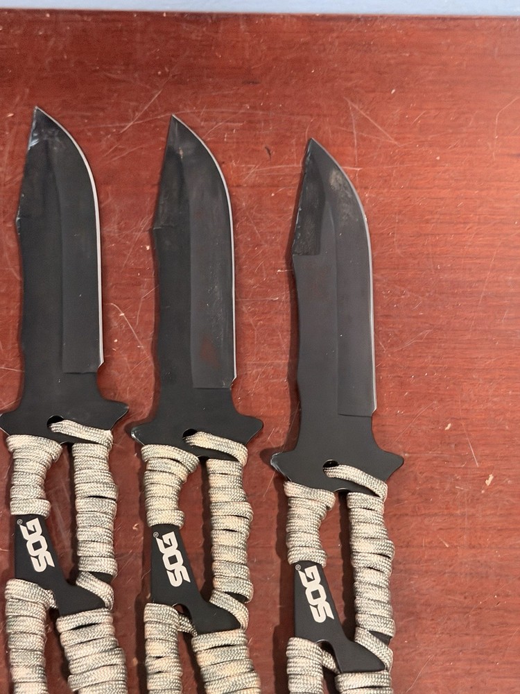 SOG Throwing Hawks Axe 3 Pack & Throwing Knives w/ Sheaths