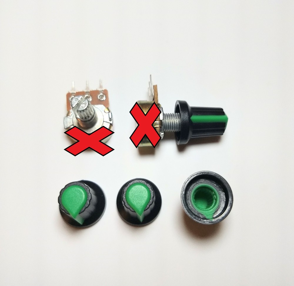 4x 6mm Shaft Hole Plastic Threaded Knurled Potentiometer New Knobs Cap KIT