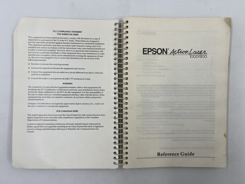 epson action printer 1000/1500 Reference Guide