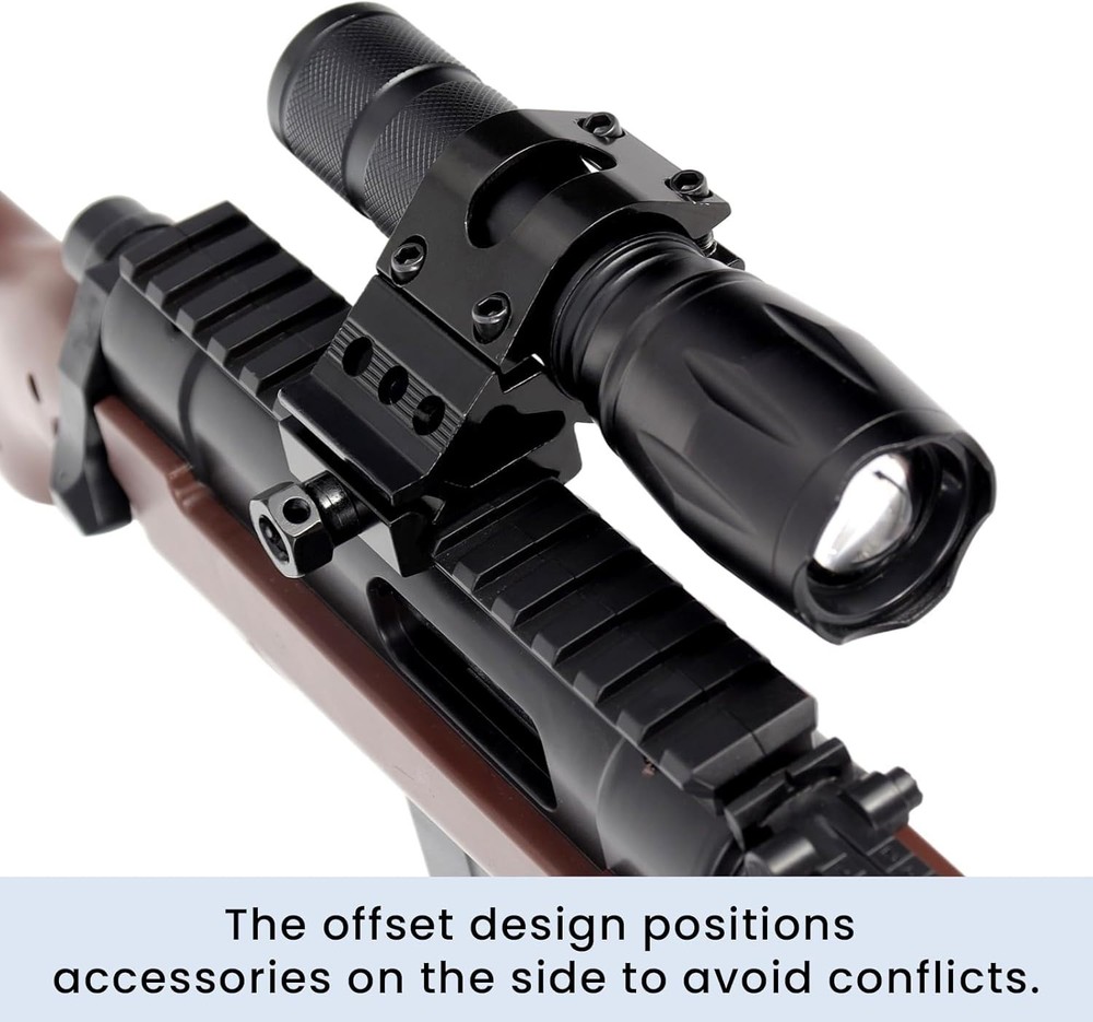 Lightweight Anodized Aluminum Offset Flashlight Mount for Versatile Applications