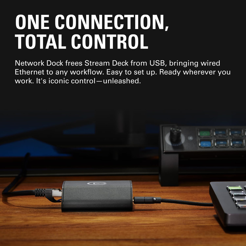 Network Dock for Stream Deck – Wired Ethernet Adapter, Poe or USB Powered, Easy