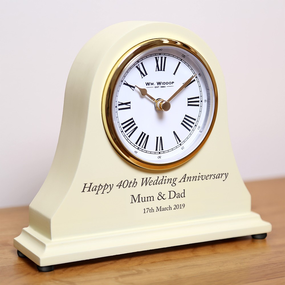 Personalised 40th Ruby Wedding Anniversary Mantel Clock 40 Years Gift Idea