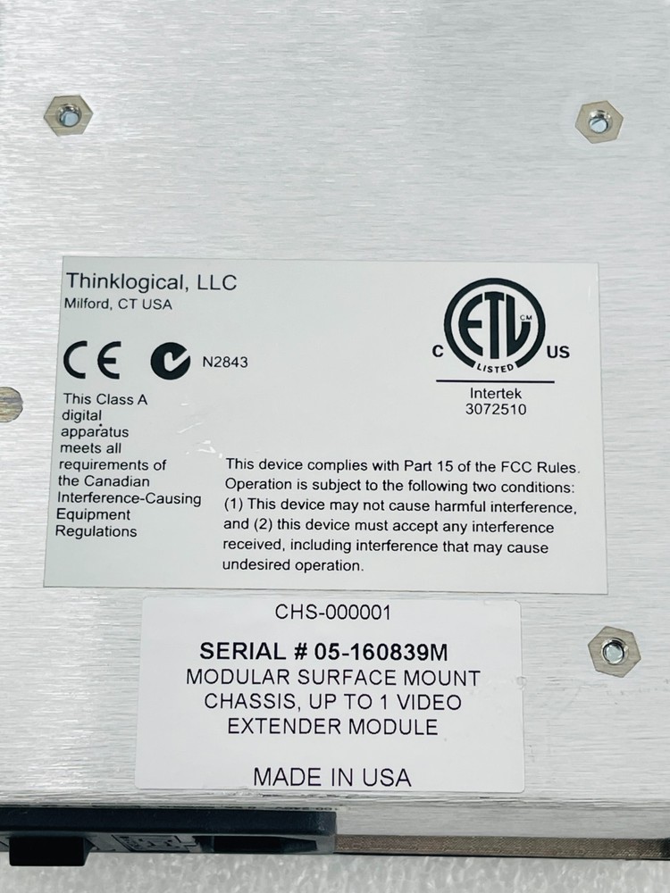 Thinklogical CHS1 Modular Surface Mount Chassis, Up To 1 Video Extender Module