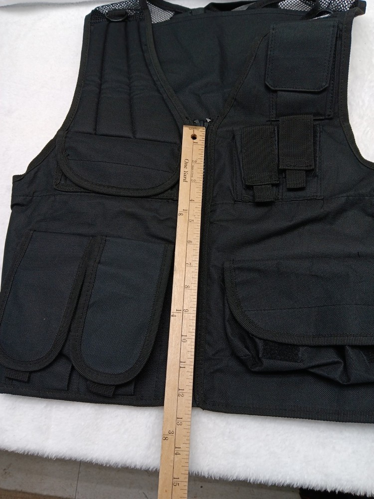Crosman Elite Black Tactical Vest multiple pockets adjustable Small