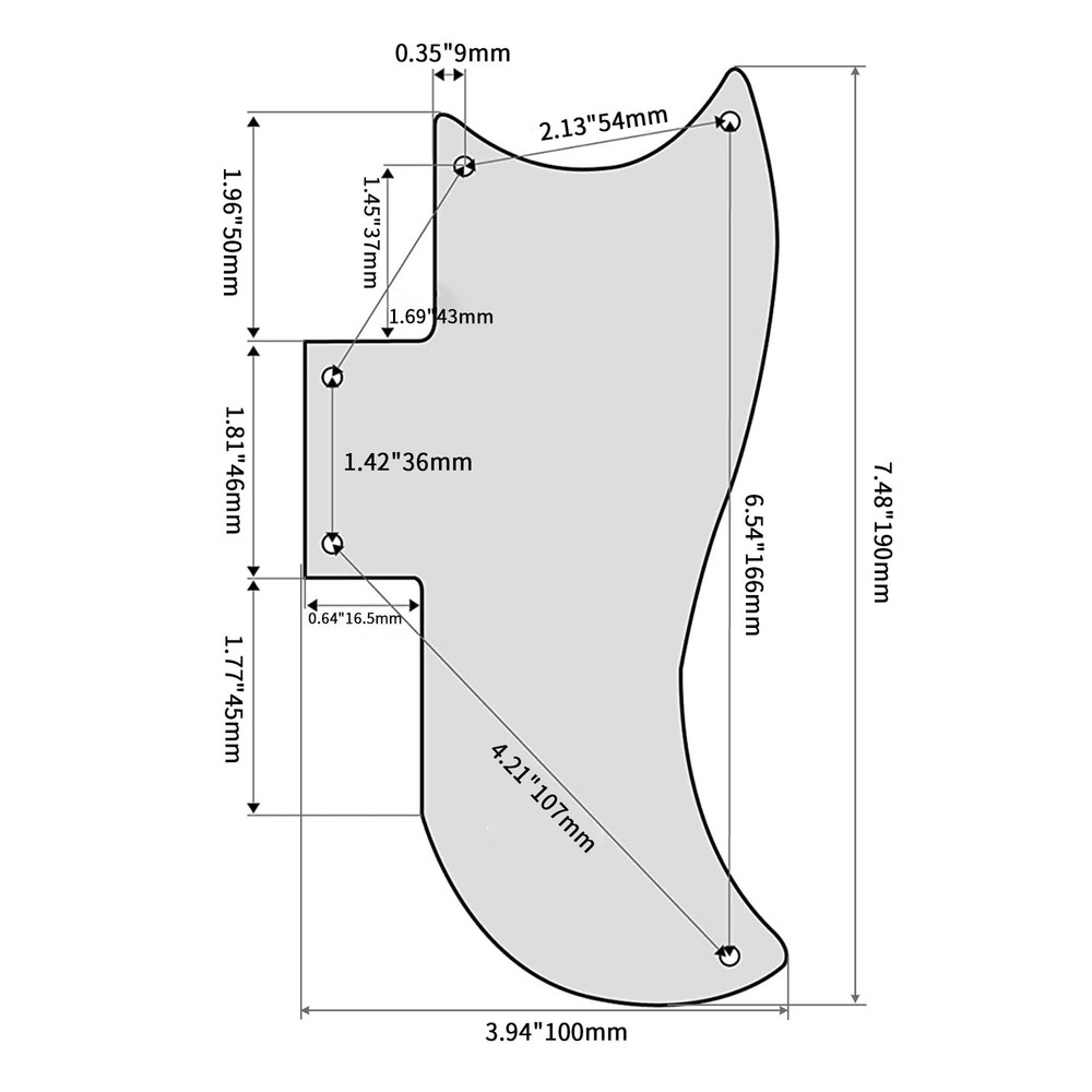 logyues Guitar Pickguard Three-layer Black Plastic Pickguard Replacement for ...