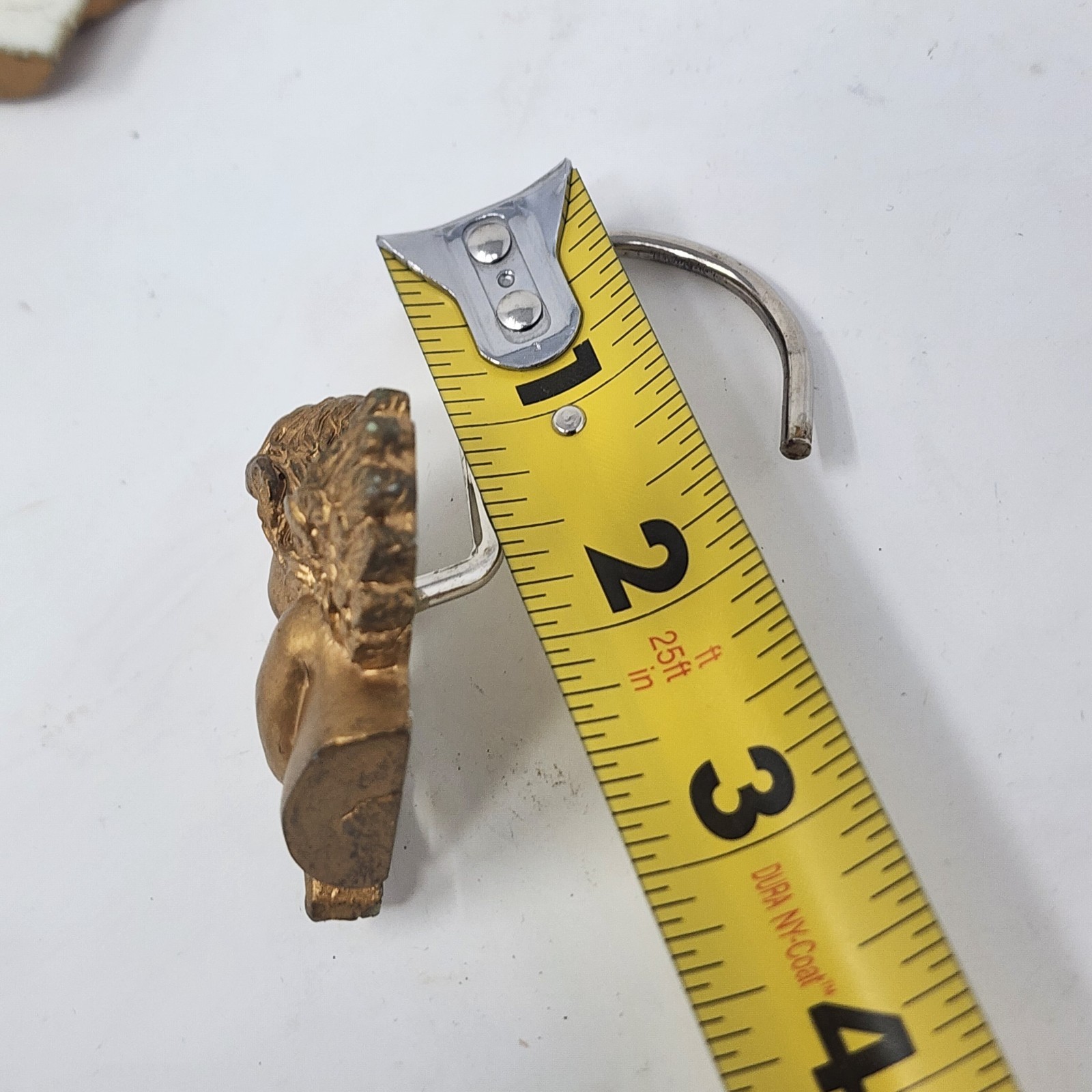 Gold Painted Angel Cherub Shower Curtain Hook Resin Stainless Set of 12