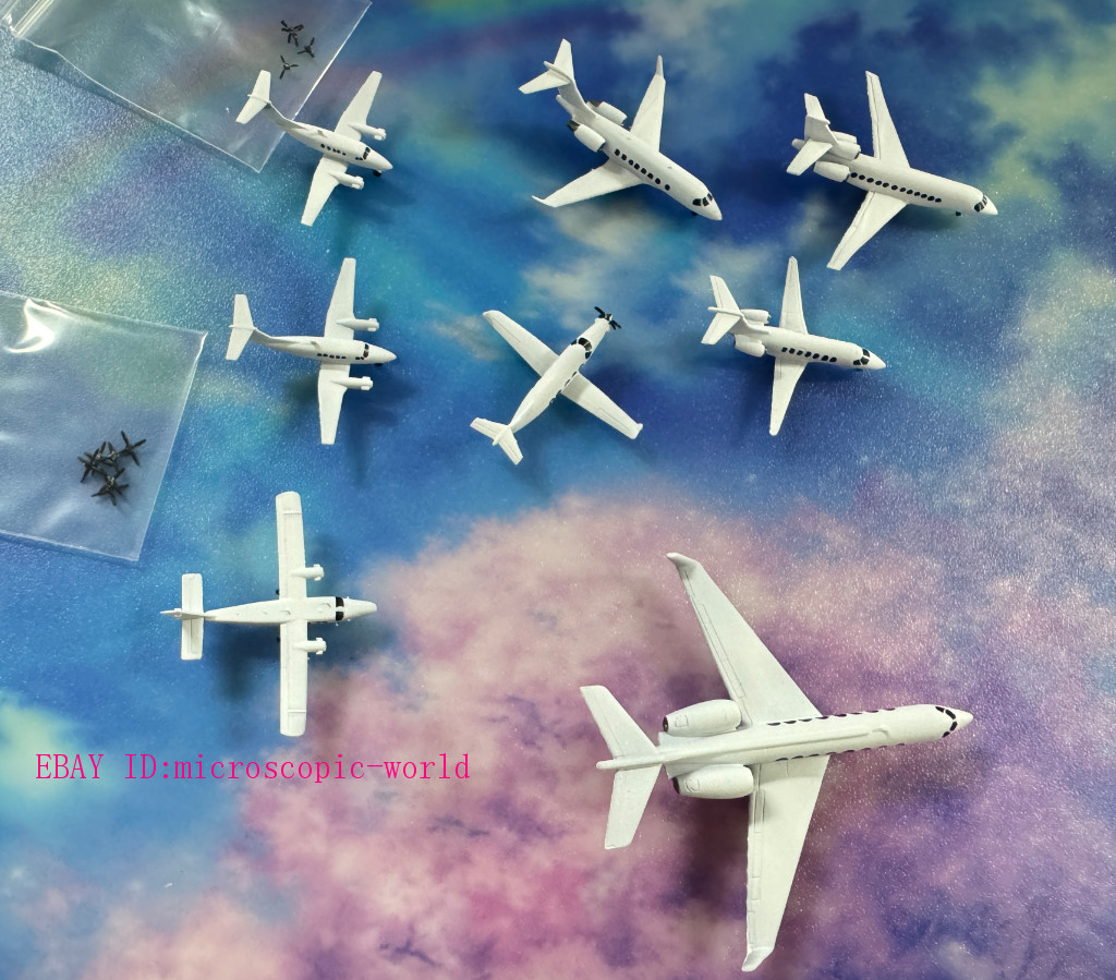 8Pc 1/500 Scale Aircraft Model 1*PC-12 1*PC-24 1*G650 2*B200 1*F900 1*DHC6 1*605