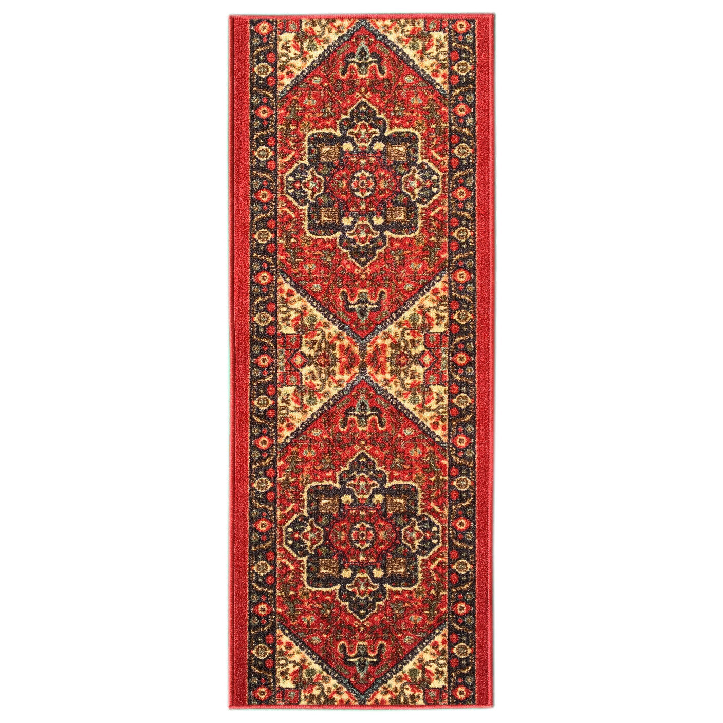 Custom Size Hallway Runner Rug Non Slip Rubber Back RED Traditional Oriental