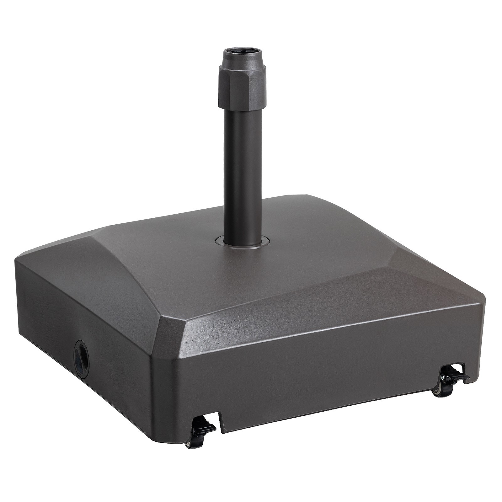 Patio Umbrella Base With Wheels Heavy Duty Fillable Market Umbrella Stand Brown