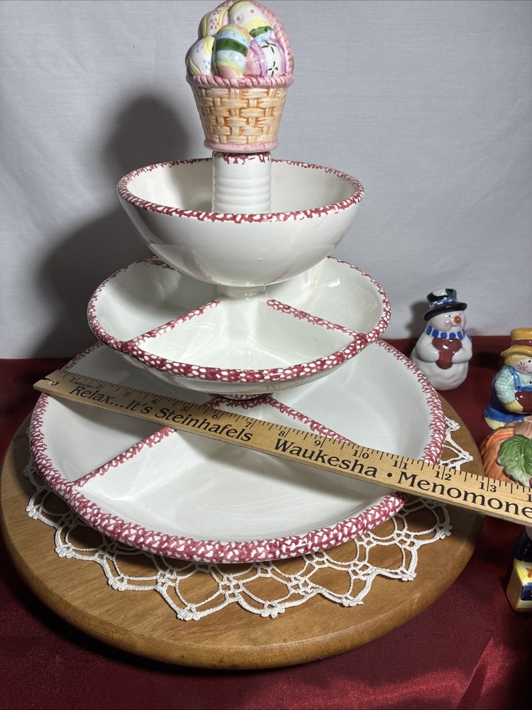 Condiment Snack Server Tray Divided Centerpiece Holiday Server