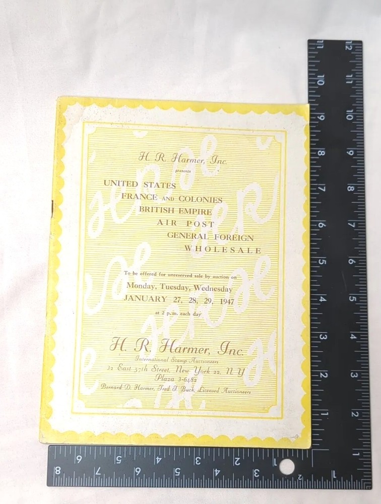 1947 HR Harmer Stamp Auction Catalog Foreign France & British AirPost philately