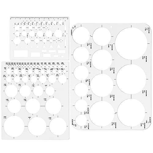 3Pack Circle Template Round Stencil for Drafting Office School Drawing Templates