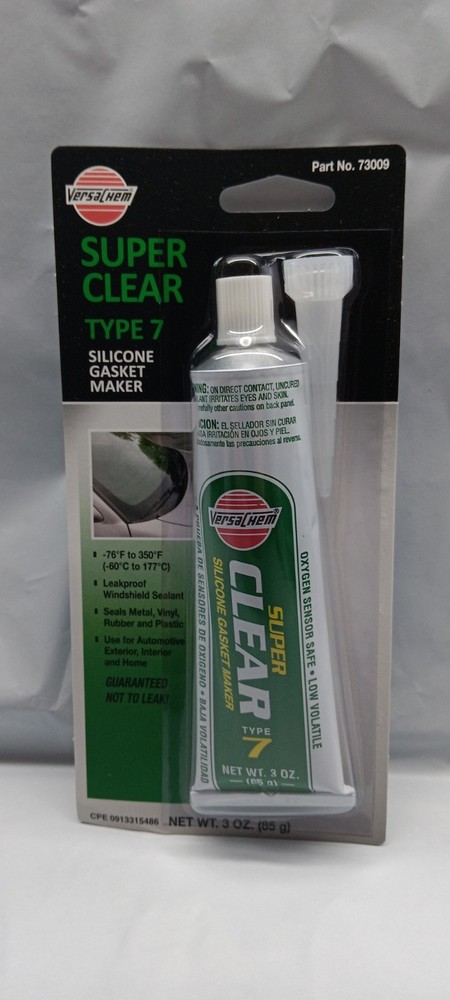 VersaChem Super Clear Silicone Gasket Maker Type 7 Clear 3oz (2 Pack)