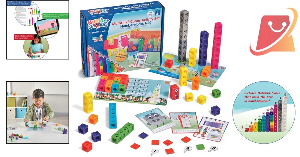 MathLink Cubes Numberblocks 1-10 Activity Set Educational Kids Math Toys