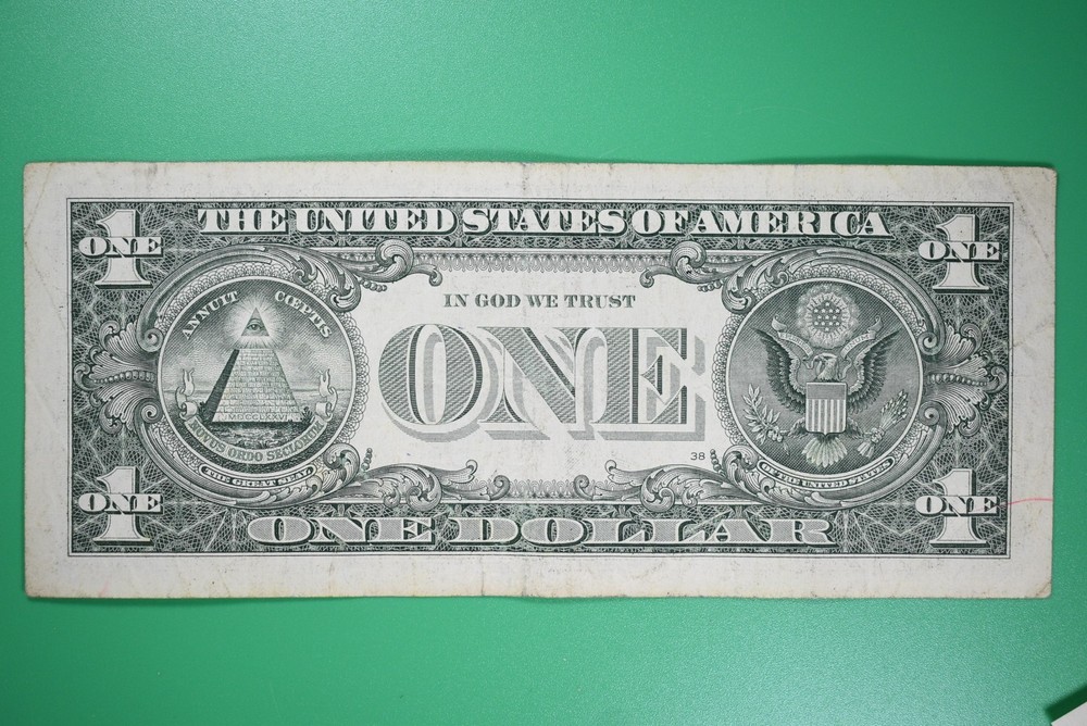 Error US $1 Note INK BLEED THOUGH from Reverse to Obverse 53087962