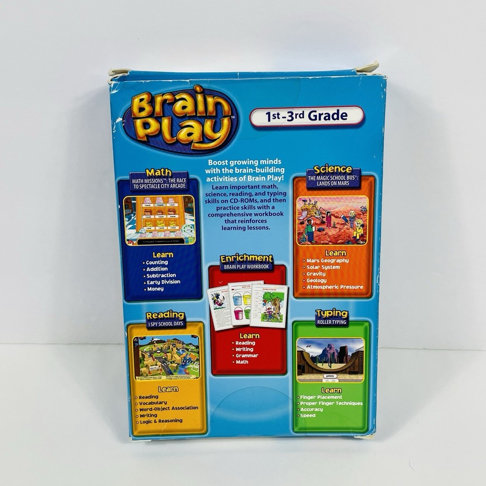 Scholastic Brain Play 1st Grade 3rd edition PC CD-ROM Software Children's Game
