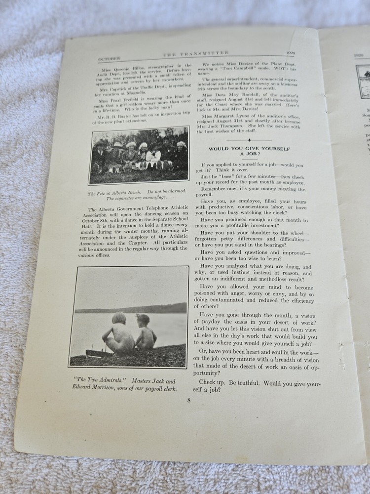 1920 " The Transmitter " October Issue Great Pics Information