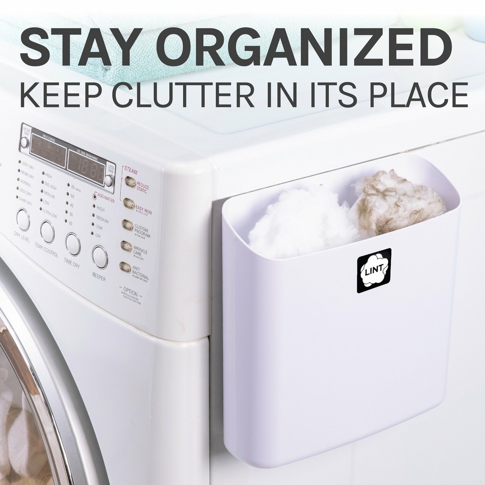 Large Magnetic Lint Bin - White