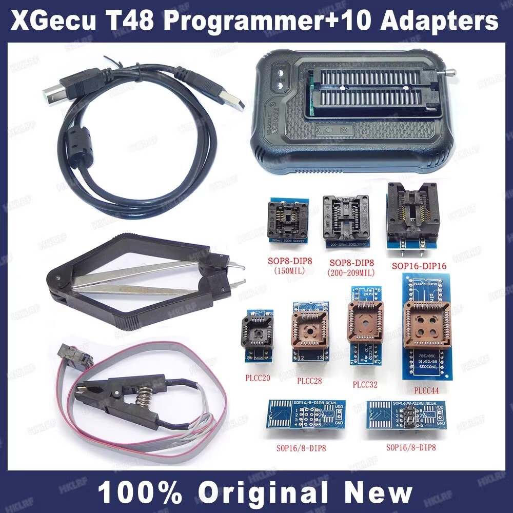 T48 High speed Universal Programmer+Adapters+Test Clip PIC Bios support 31000+