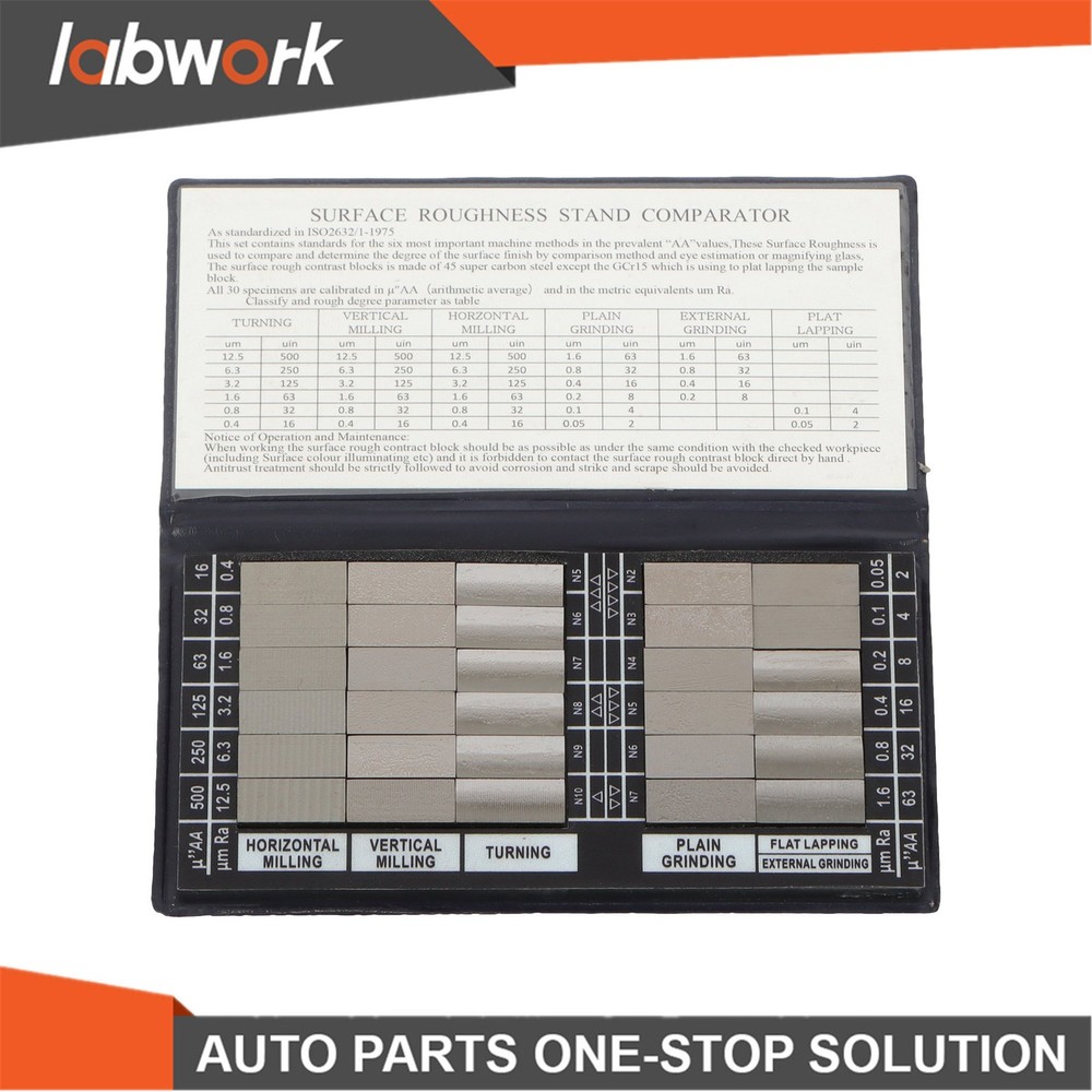 Labwork Surface Roughness Comparators,Roughness Test Block Ra0.05-12.5mm 30Pcs