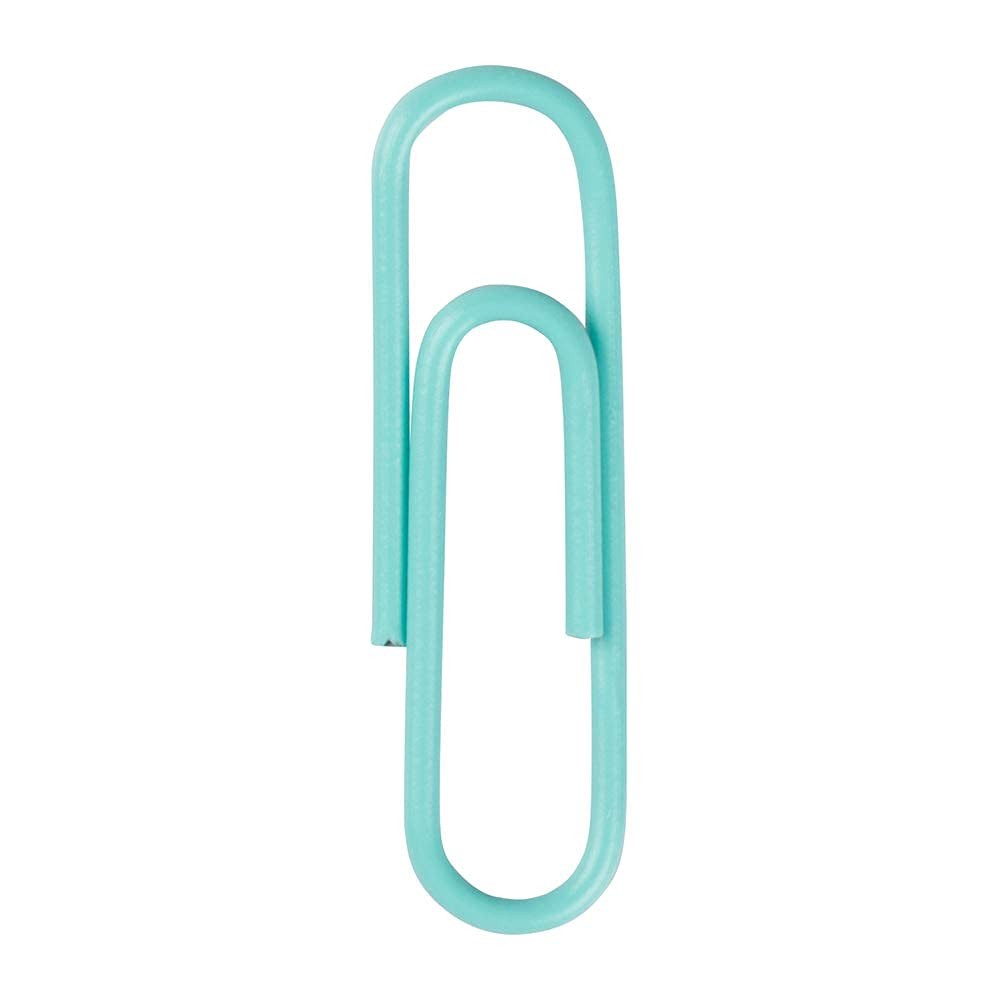 Colored Standard Paper Clips - Small - Teal - 100/pack