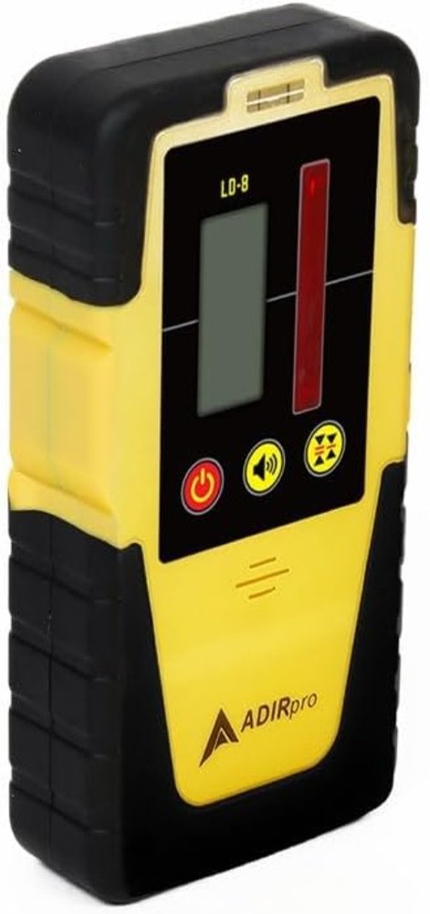 Universal Laser Detector Receiver - Dual Display, 2000ft, Built-in Bubble Level