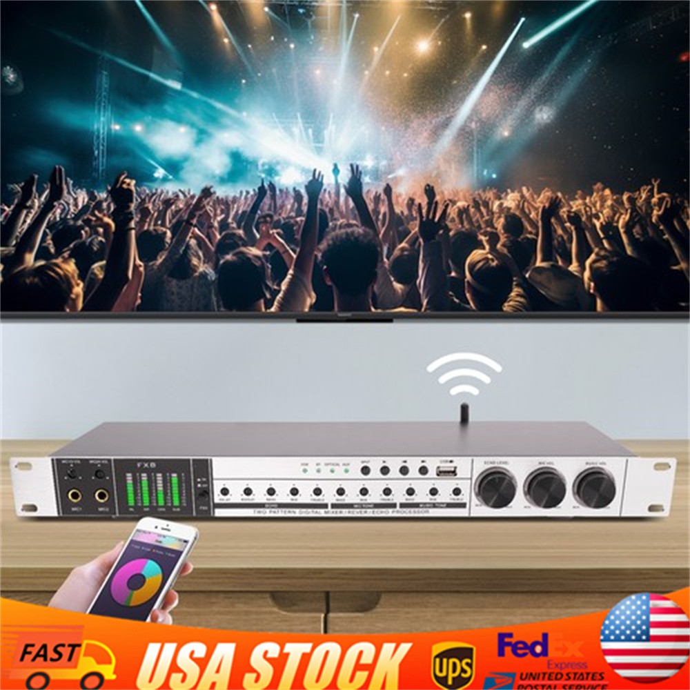USB Audio Processor Mixer Professional Anti-howling Audio Processor w/ Bluetooth
