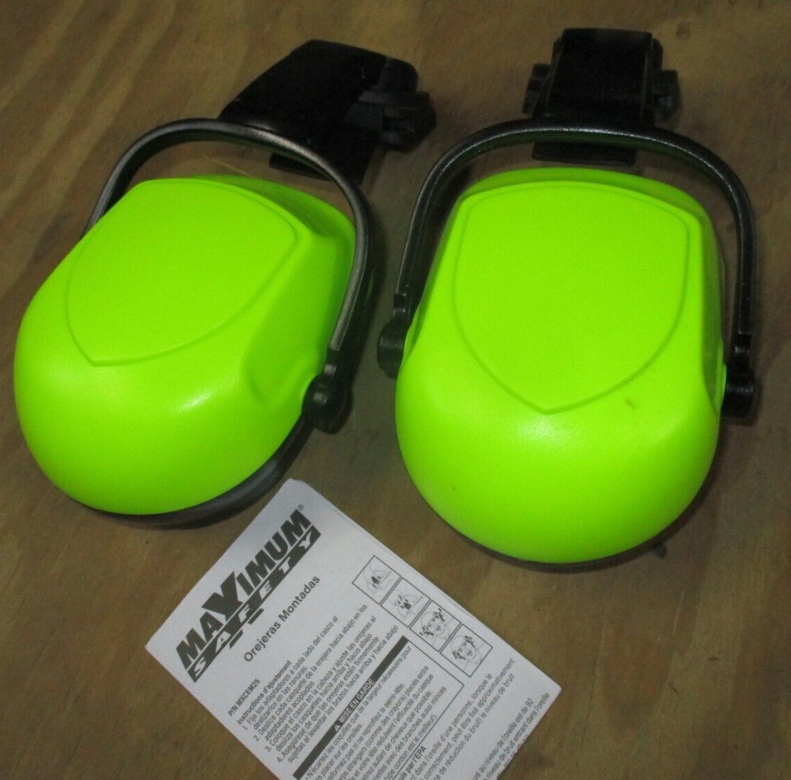 Cap Mounted Ear Muffs From Maximum Safety MXCEM25, Fits Most Hard Hats 25 dB NRR