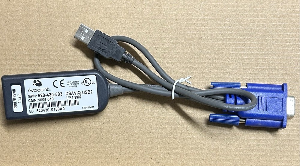 Avocent DSAVIQ-USB2L KVM Switch USB2 Virtual Media Module Cable AKA DSAVIQ-USB2
