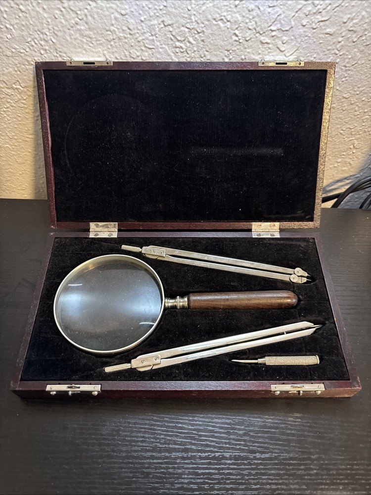 U.S. Navy vintage Charvoz drafting map tools set