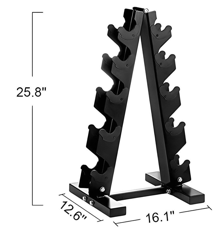 AFrame 5 Tier Dumbbell Rack Black