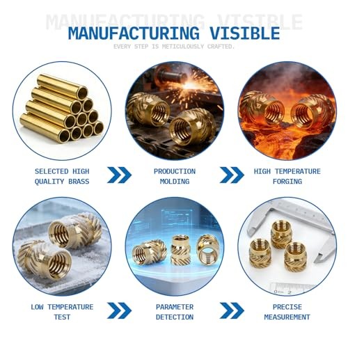 150 Pcs M4 Threaded Inserts, Knurled 3D Printing Nuts, 150 Pcs M4*8x6 mm