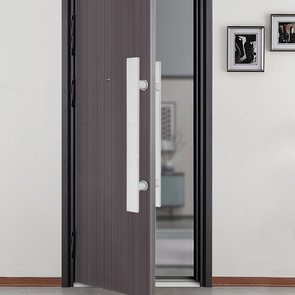 H-Shape Door Handle Double Sided Pull Push Sliding Barn Door Handles Silver