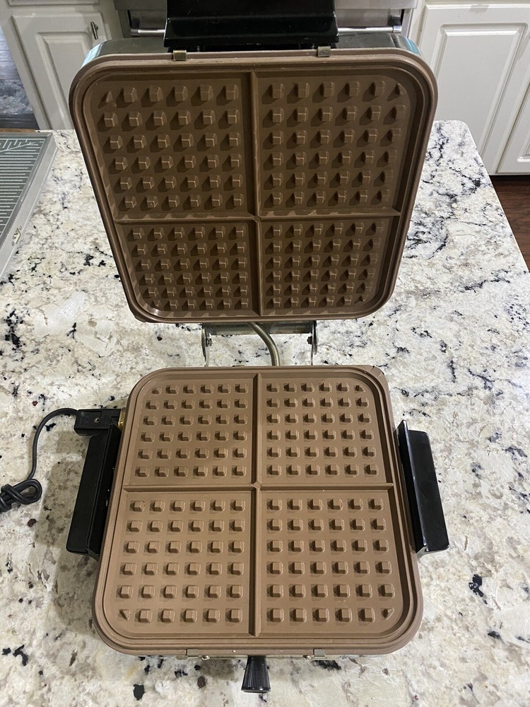 Kenmore Sears 1960s Chrome Grill Waffle Maker Non-Stick