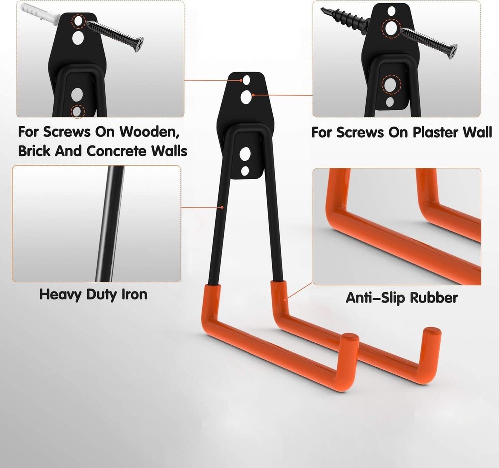 Intpro Garage Hooks 22 Pack Heavy Duty 22Pack, Orange