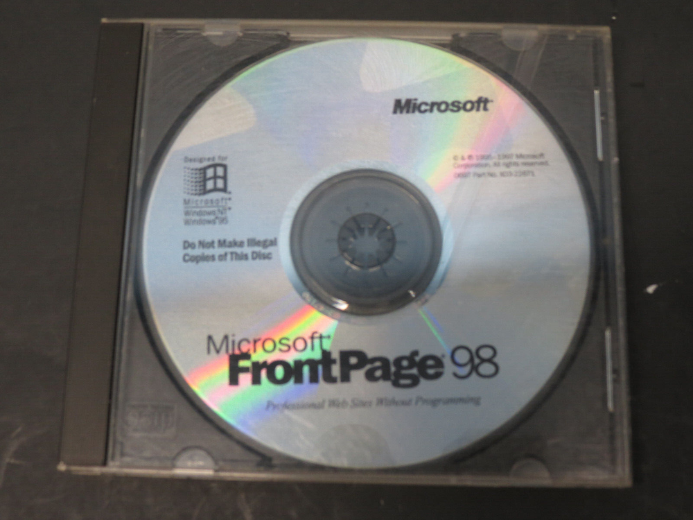 Microsoft Front Page 98 For Windows Disc ONLY