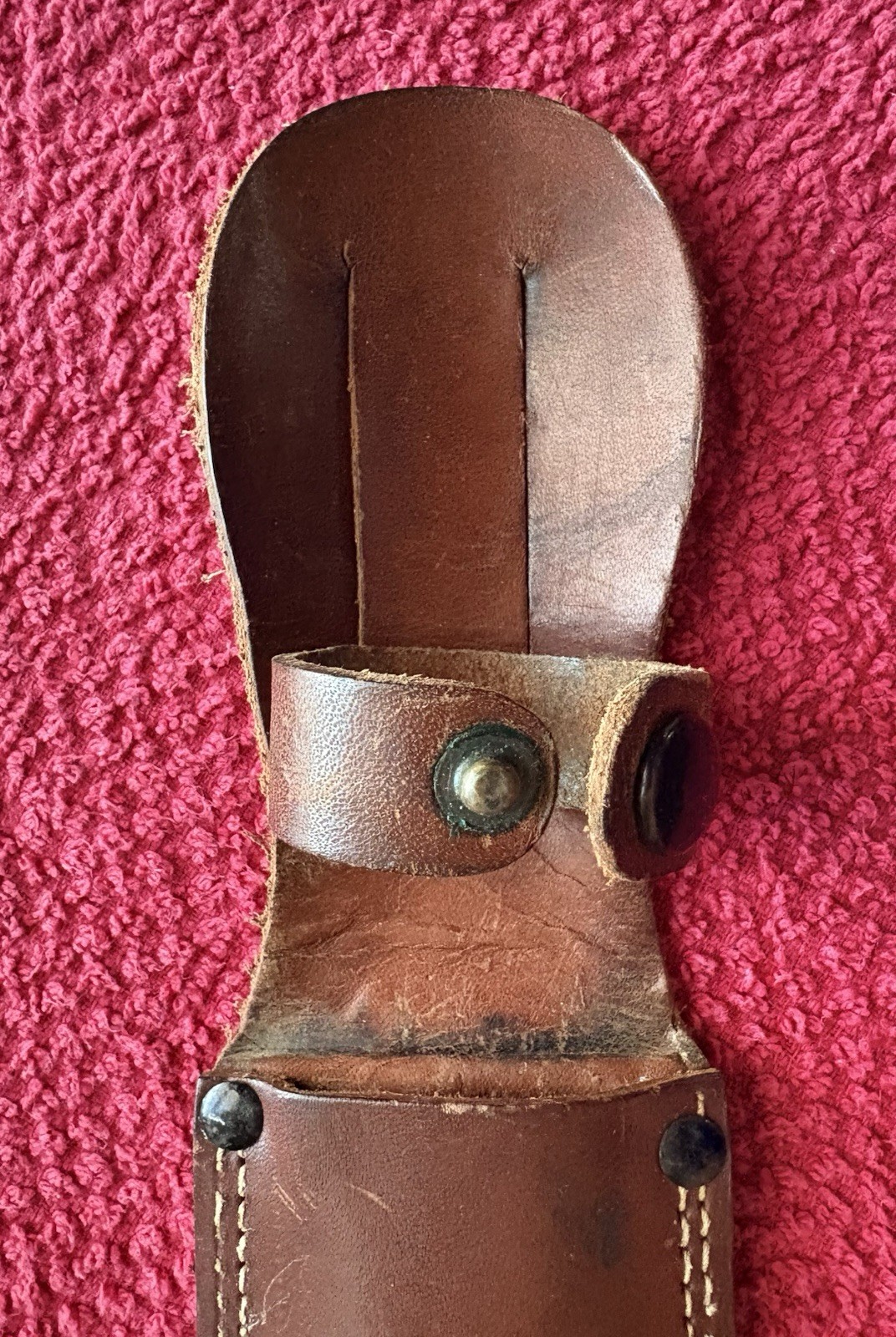 WWII WESTERN G46-8 FIGHTING KNIFE BLUED BLADE WITH CORRECT WWII LEATHER SHEATH