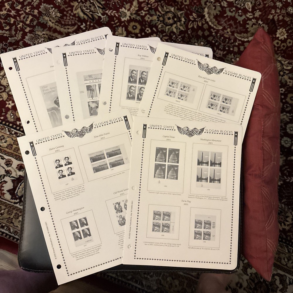 Minkus Album Pages - 2001 US Slogan Blocks - 11 Pages