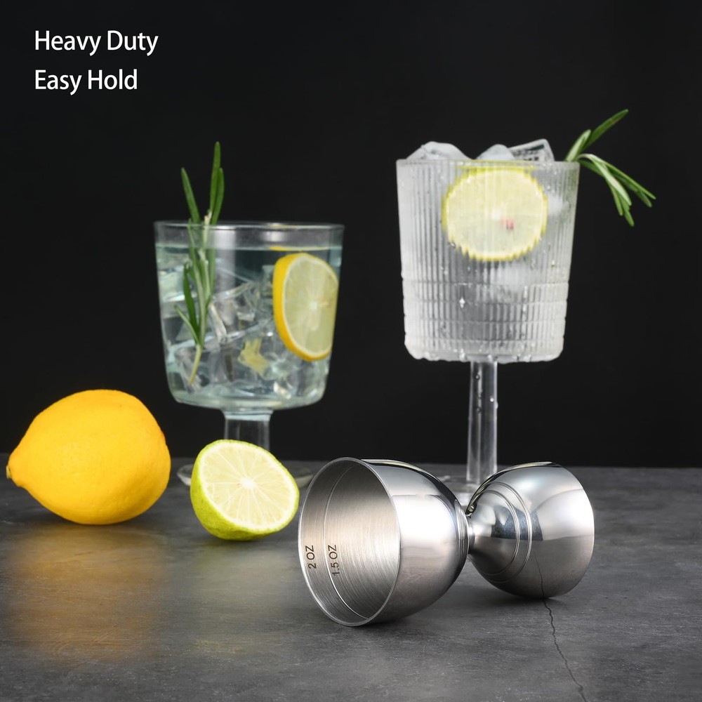 Professional Bartender Jigger, 2 Oz 1 Oz Shot Measure, Silver