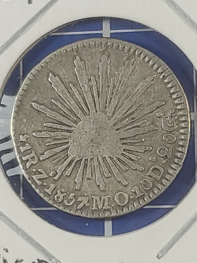 1857 Zs Mo Silver 1 Reales Mexico